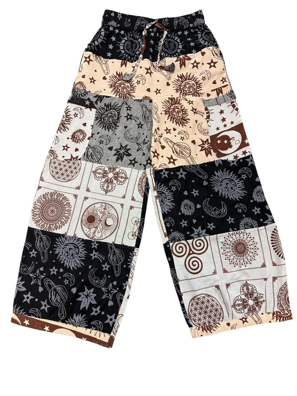 DT-25806 Rising Multi Color Galaxy Palazzo Pants | Celestial Sizes S-XL